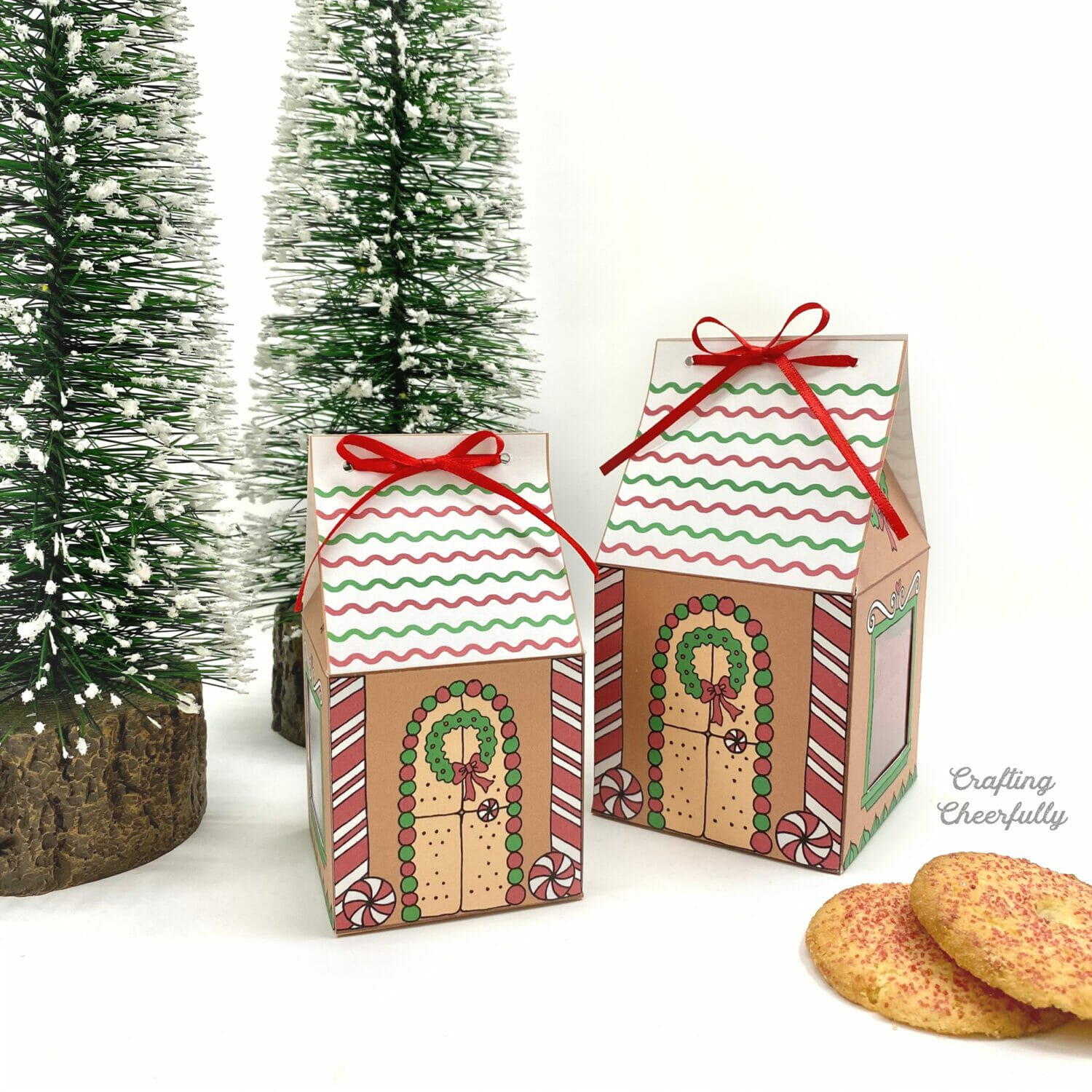 Gingerbread House Treat Boxes - Crafting Cheerfully intended for Gingerbread House Box Template