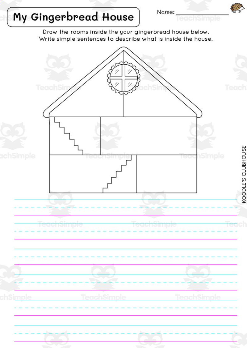 Gingerbread House Writing Promptteach Simple for Gingerbread House Writing Template