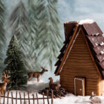 Gingerbread Log Cabin In Log Cabin Gingerbread House Template