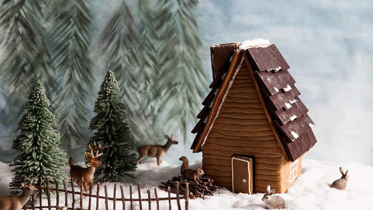 Gingerbread Log Cabin in Log Cabin Gingerbread House Template