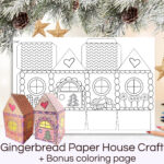 Gingerbread Paper House Template Printable Gingerbread House With Gingerbread House Template Printable Craft