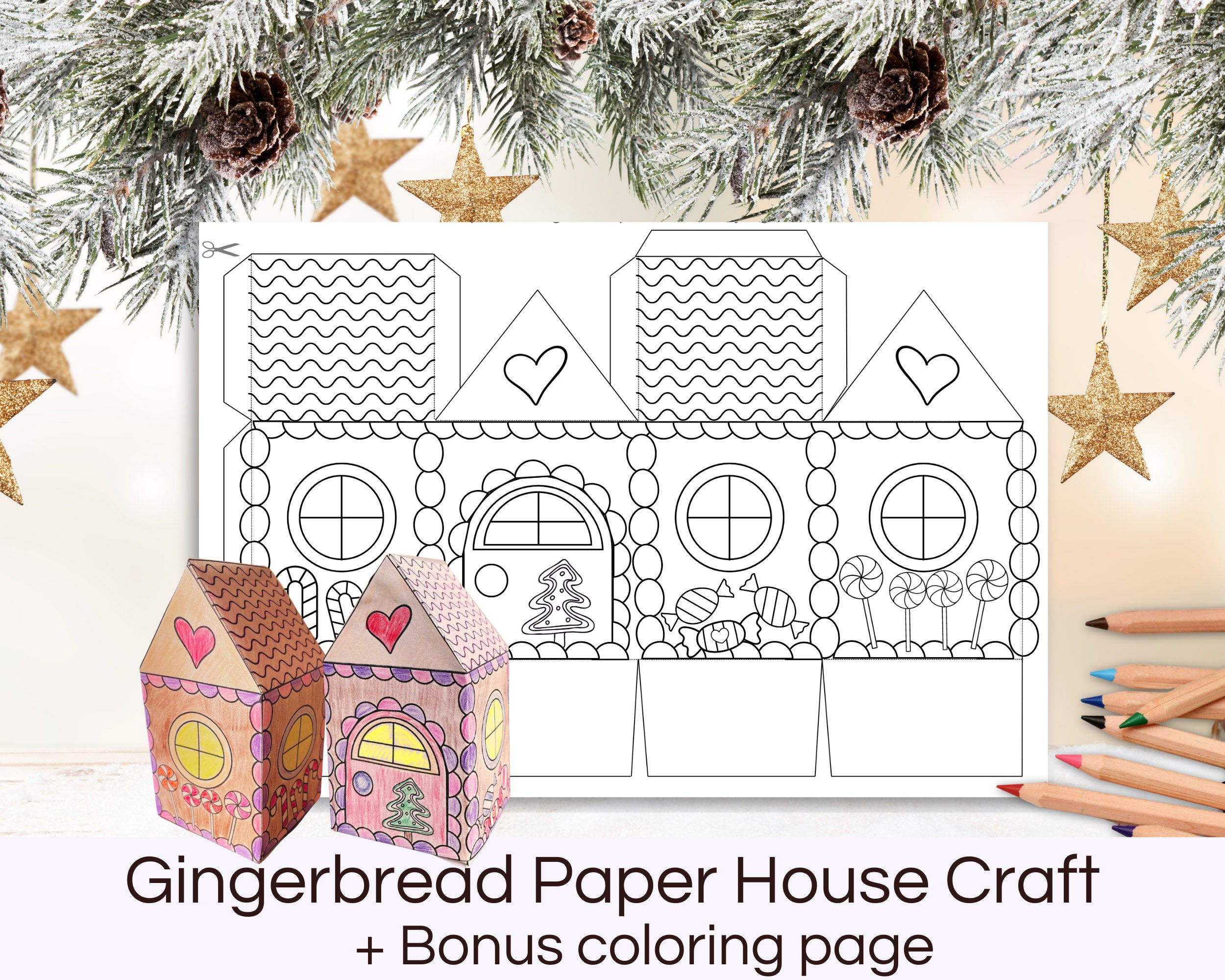 Gingerbread Paper House Template Printable Gingerbread House with Gingerbread Paper House Template
