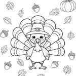 Gobble Turkey Coloring Page For Kids In Free Printable Turkey Gobble Template