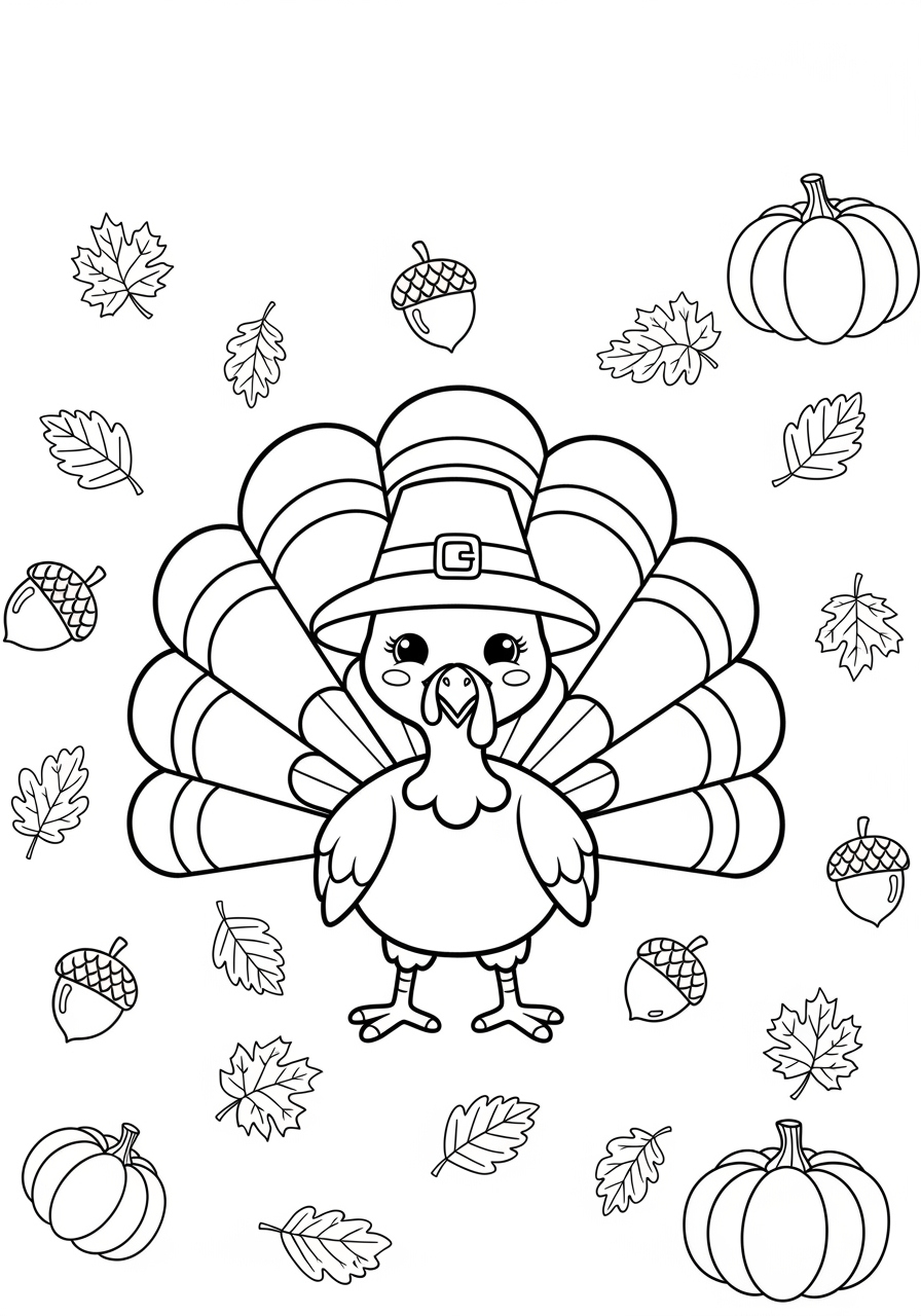 Gobble Turkey Coloring Page For Kids in Free Printable Turkey Gobble Template