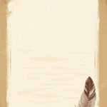 Grunge Background Writing Feather Pen Page Border Word Template Pertaining To Feather Writing Template