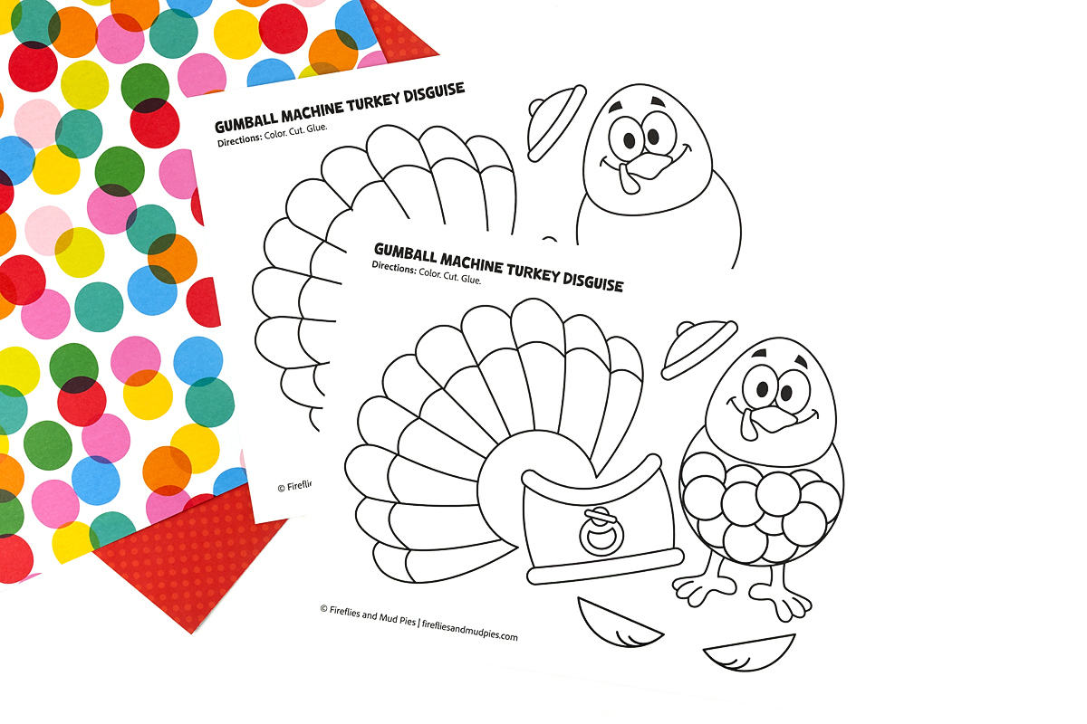 Gumball Machine Turkey Disguise - Fireflies And Mud Pies inside Gumball Turkey Disguise Template