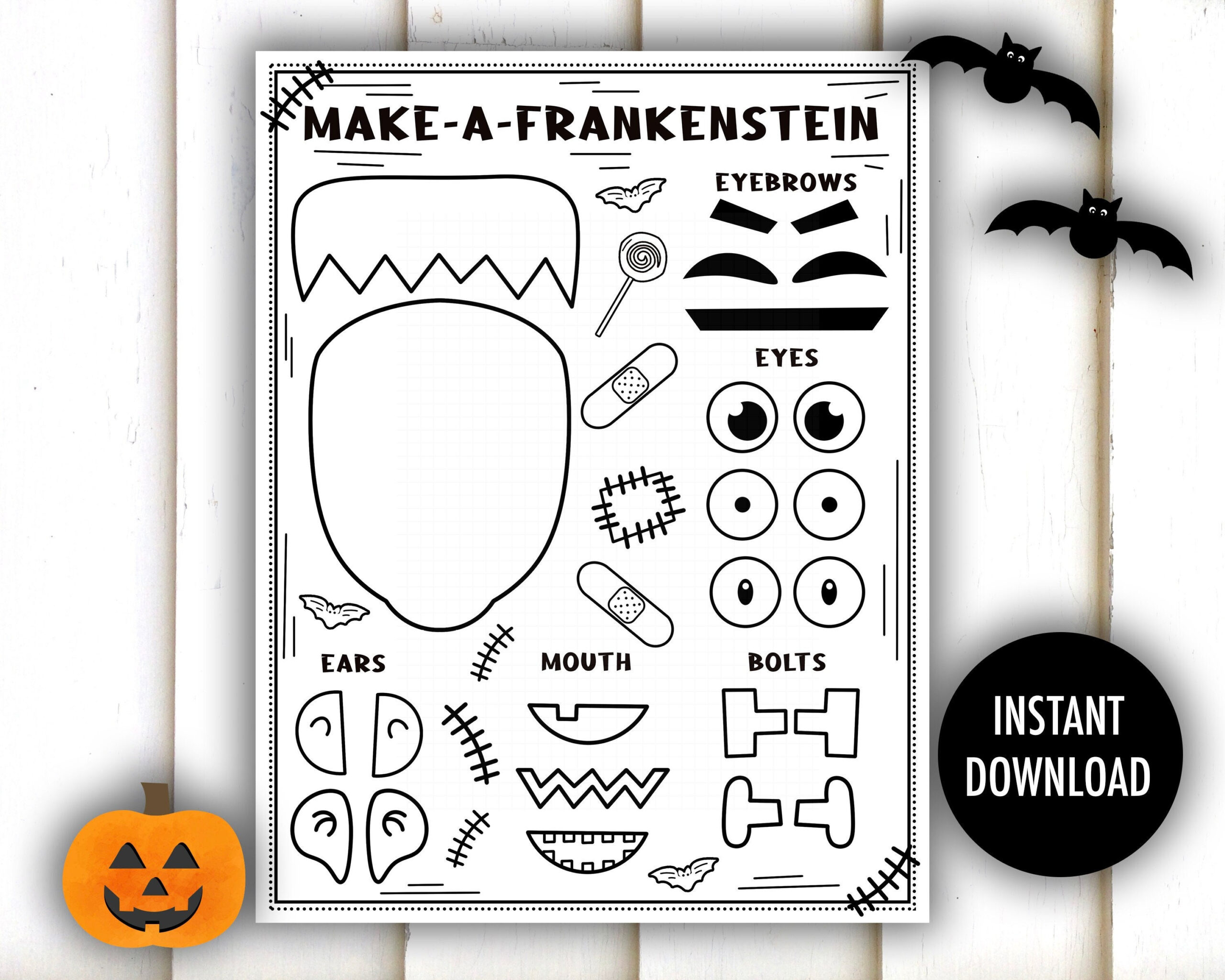 Halloween Craft Printable - Make A Frankenstein, Cut And Color, Cut And Paste, Activity, Kids Halloween Crafts, Coloring Craft, School regarding Frankenstein Turkey Disguise Template