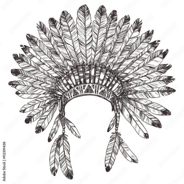 Feather Template For Indian Headdress
