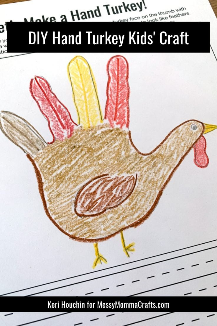 Hand Turkey Thanksgiving Craft With Printable Template in Turkey Hands Template