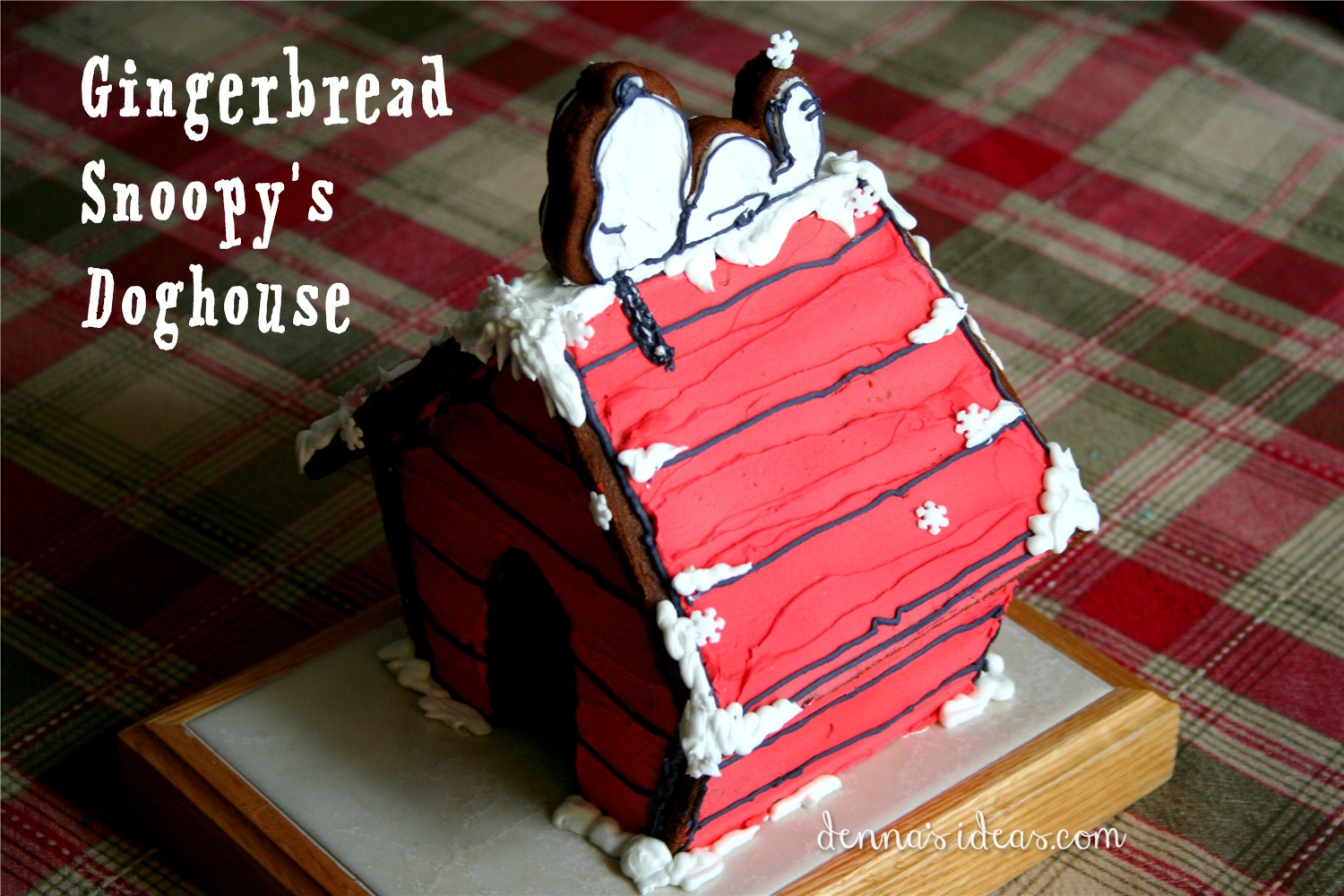 Happy New Year With A Gingerbread Snoopy&amp;#039;S Doghouse | Denna&amp;#039;S Ideas regarding Dog House Gingerbread Template