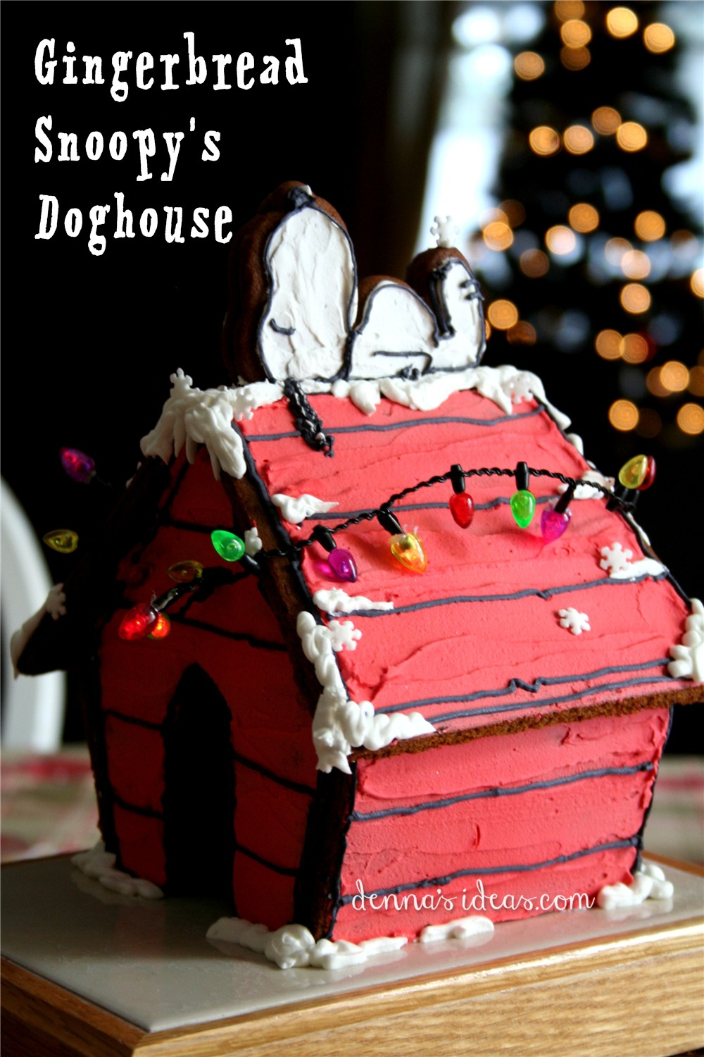 Happy New Year With A Gingerbread Snoopy&amp;#039;S Doghouse | Denna&amp;#039;S Ideas with Gingerbread Dog House Template