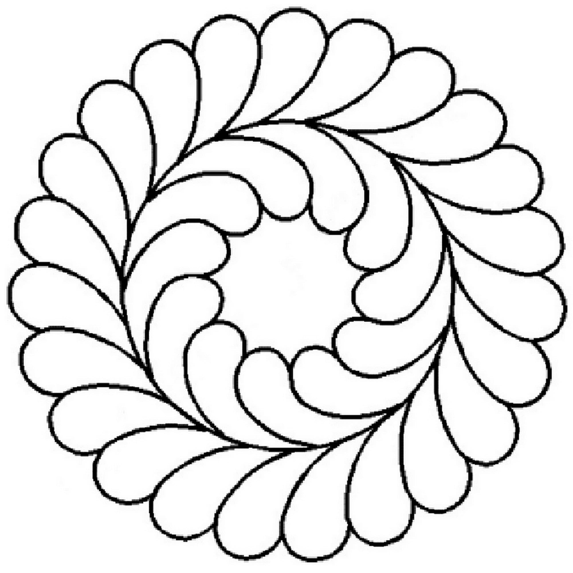 Happythings Feather Wreath Quilt Stencil - Etsy pertaining to Feather Wreath Quilt Template