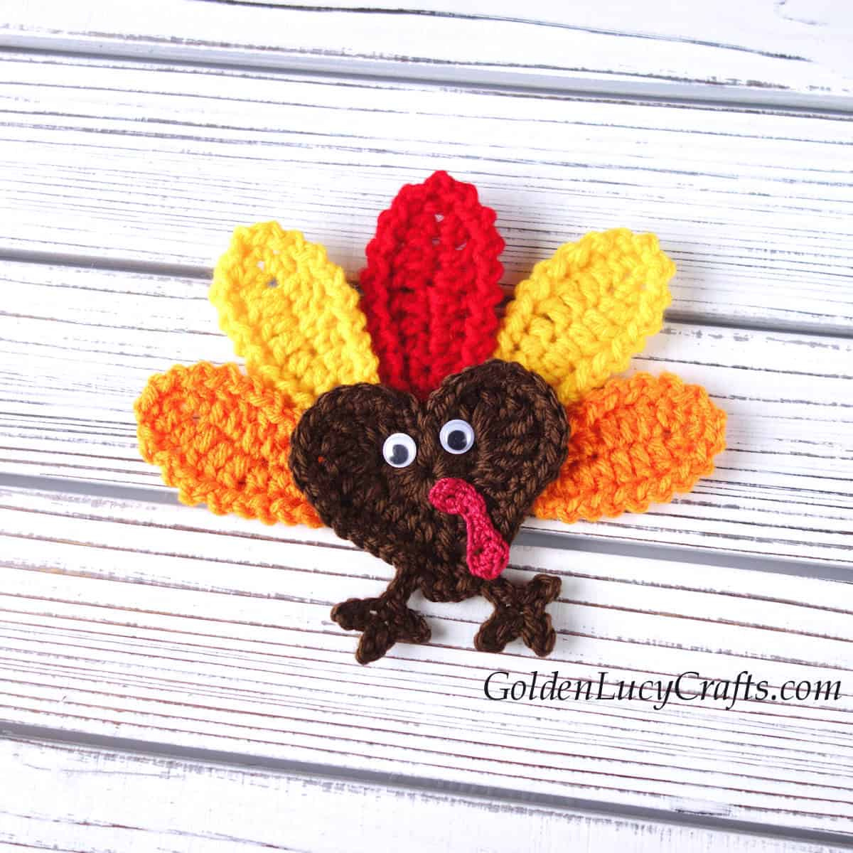 Heart Turkey Applique, Free Crochet Pattern – Goldenlucycrafts in Free Template Turkey Applique