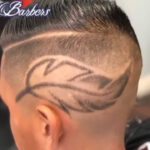 How To Do Feather Design Easy With Hair Design Stencildetailed Barbers.  Barber Tutorial In Feather Fading Template