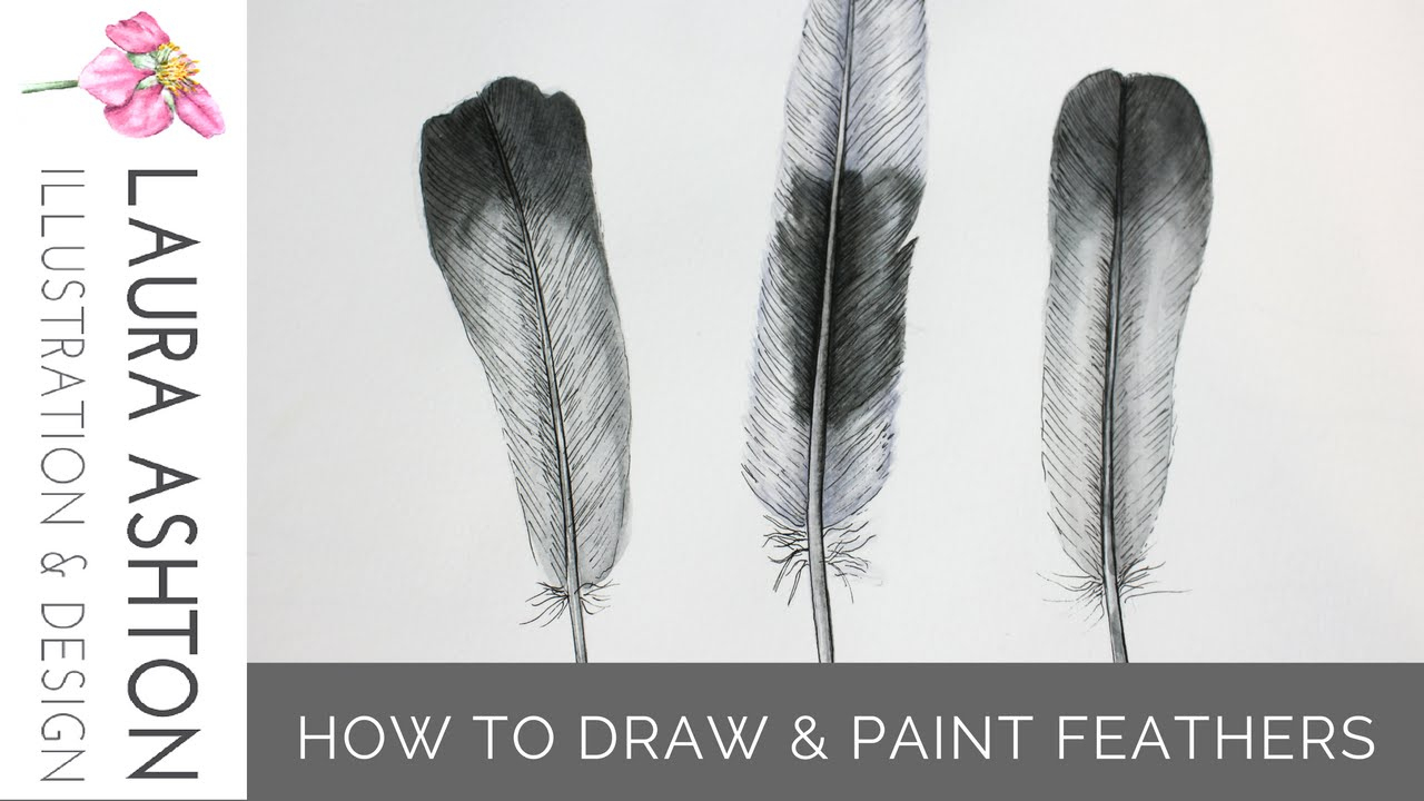 How To Draw And Paint Feathers | Laura Ashton Illustration &amp;amp; Design for Paint Feather Template