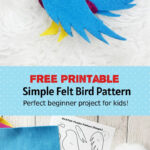 How To Hand Sew A Simple Felt Bird Or Parrot Plushie   Free Throughout Bird Feather Out Of Felt Template