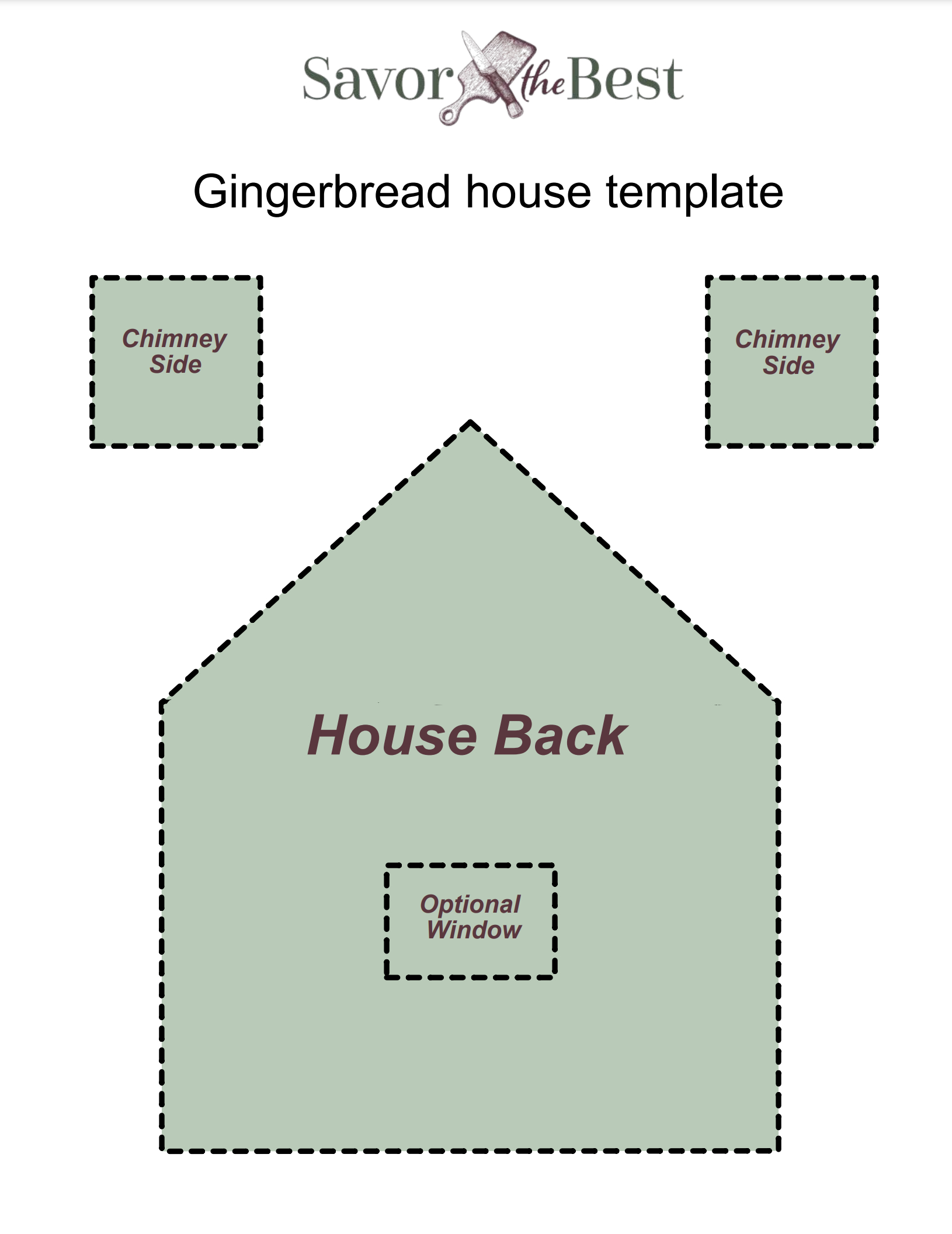 How To Make A Gingerbread House - Savor The Best within Gingerbread House Templates With Measurements