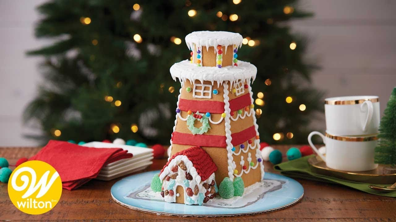 How To Make A Gingerbread Lighthouse | Wilton throughout Lighthouse Gingerbread House Template