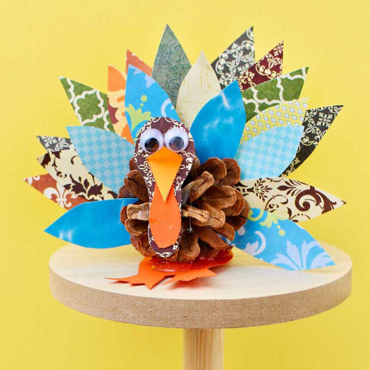 Free Pine Cone Turkey Feather Template