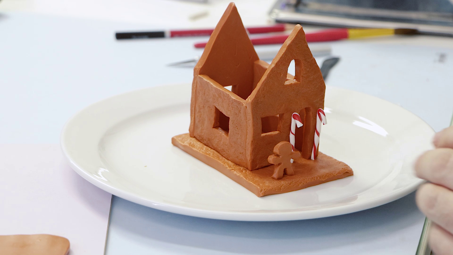 How To Make A Polymer Clay Gingerbread House inside Clay Gingerbread House Template