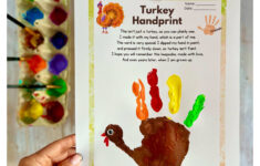 How To Make Cute Turkey Handprint Thanksgiving Kids Craft regarding Free Turkey Craft Template