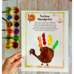 How To Make Cute Turkey Handprint Thanksgiving Kids Craft With Hand Turkey Drawing Template