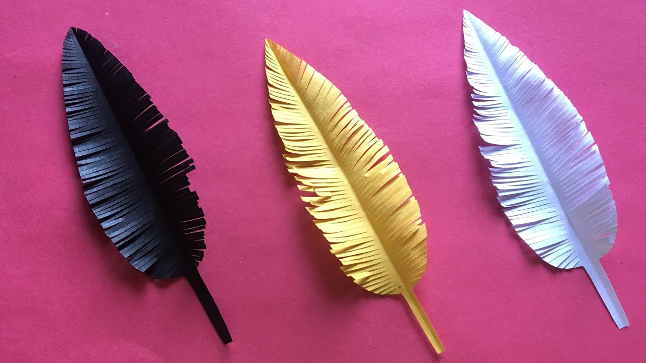How To Make Paper Feathers | Diy Paper Feather Making Stepstep | Full  Tutorials with regard to Cardboard Feather Template