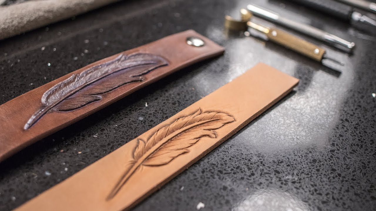 How To Tool A Feather Bracelet (With Free Pattern For Download) inside Leather Feather Template