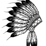 Indian Feather Hat   Native American Coloring Pages For Adults Intended For Indian Feather Hat Template