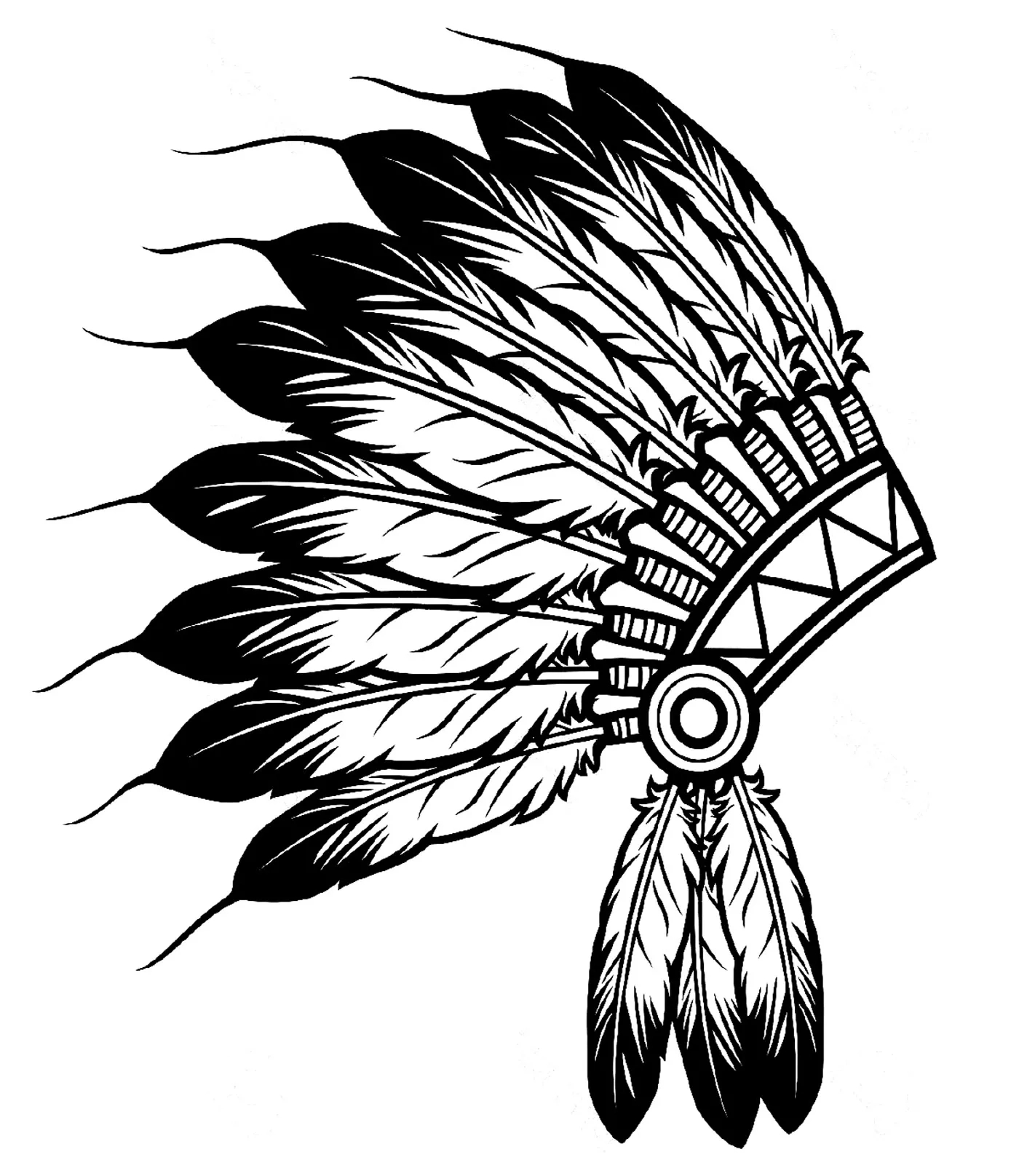 Indian-Feather-Hat - Native American Coloring Pages For Adults intended for Indian Feather Hat Template