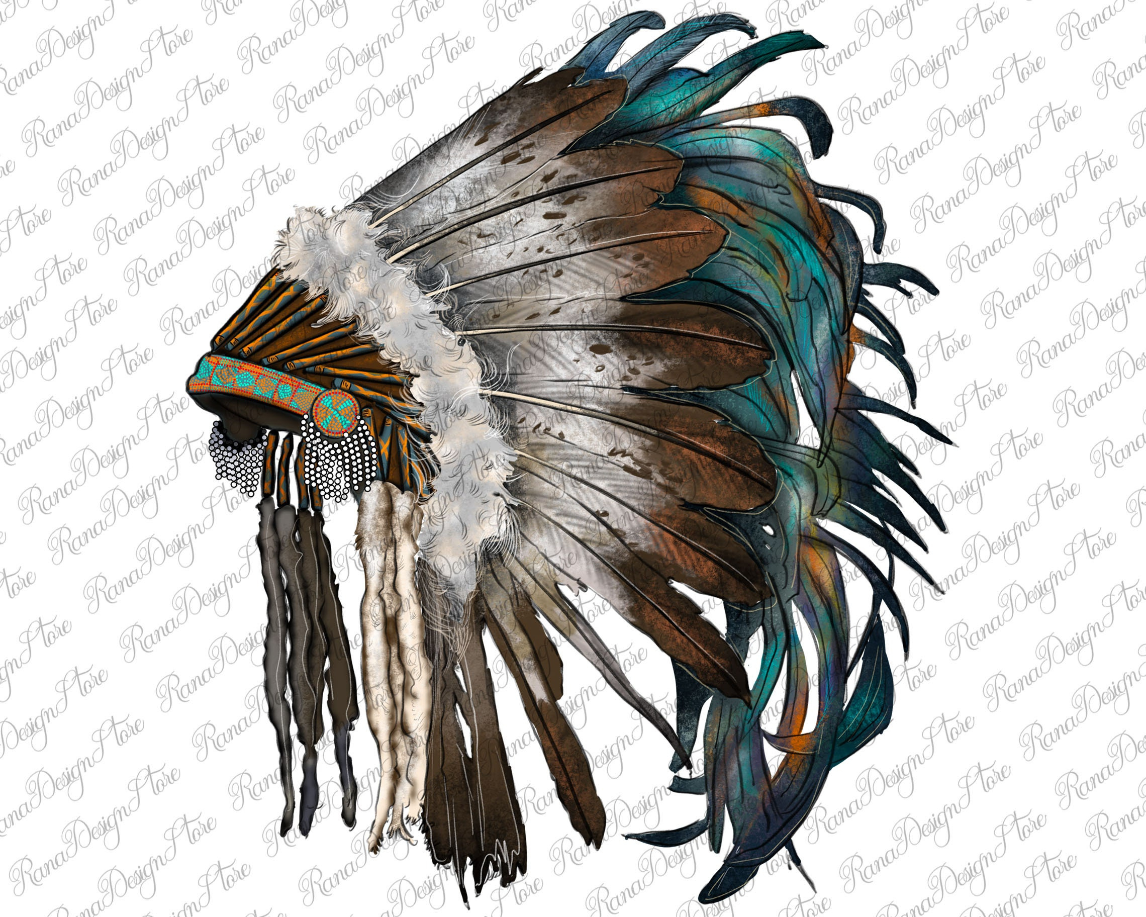 Indian Feather Headdress Png Sublimation Design, Indian Png throughout Native American Headdress Feather Template