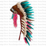 Indian Feather Headress Sublimation Design Png Digital Download Throughout Indian Headdress Feather Template