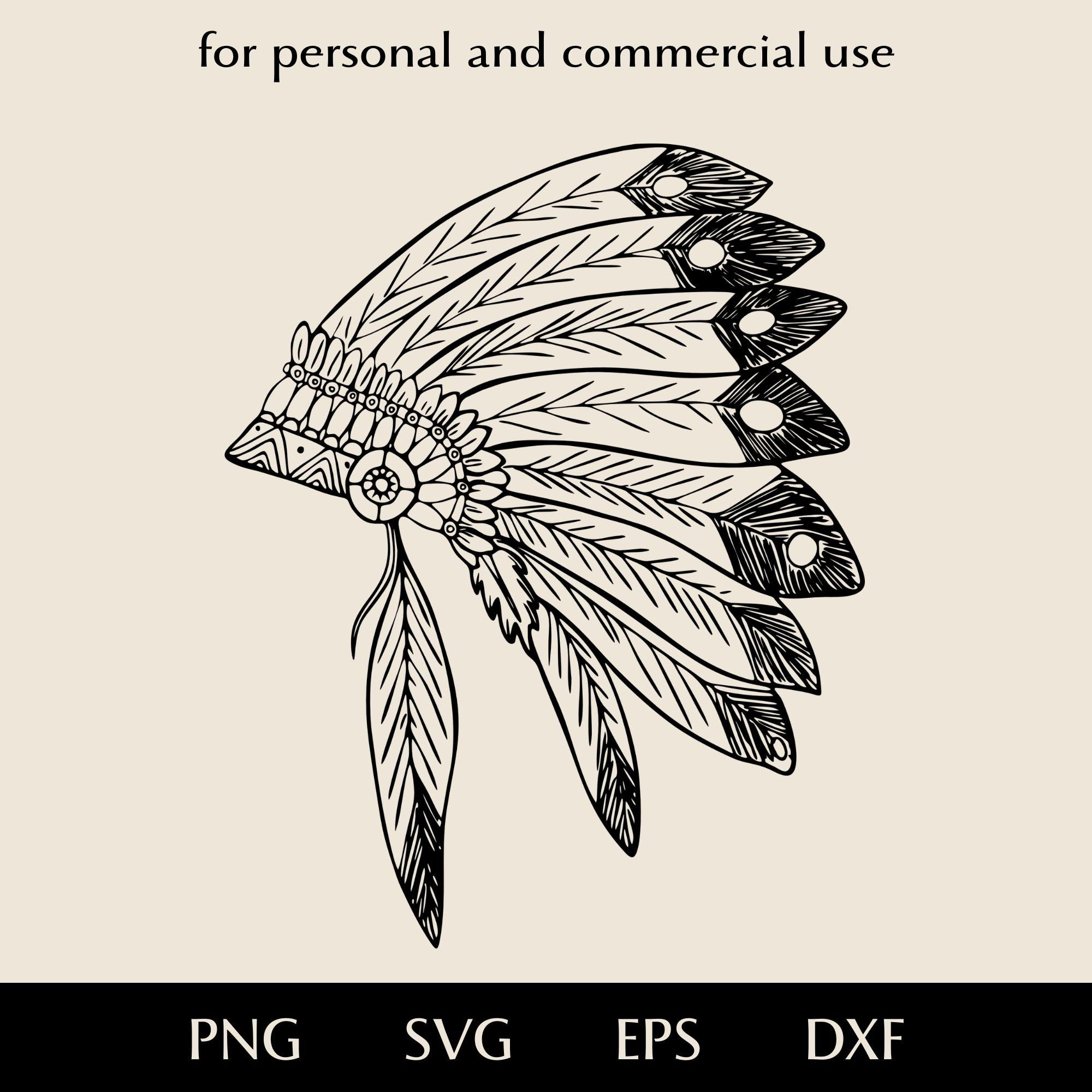 Indian Headdress Svg - Etsy regarding Feather Template For Indian Headband Circut