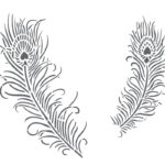 Individual Peacock Feathers Cake Stencil With Peacock Feather Stencil Template