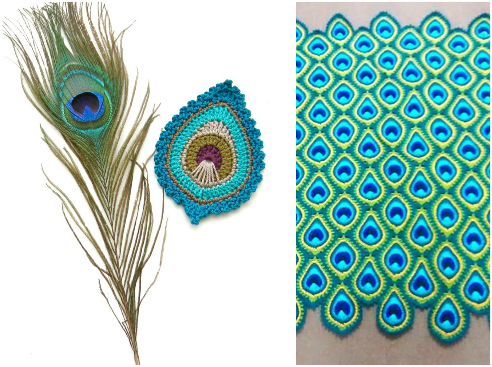 Java Peacock Feather Motif Blanket: Free Jayg Instructions regarding Free Peacock Feather Template