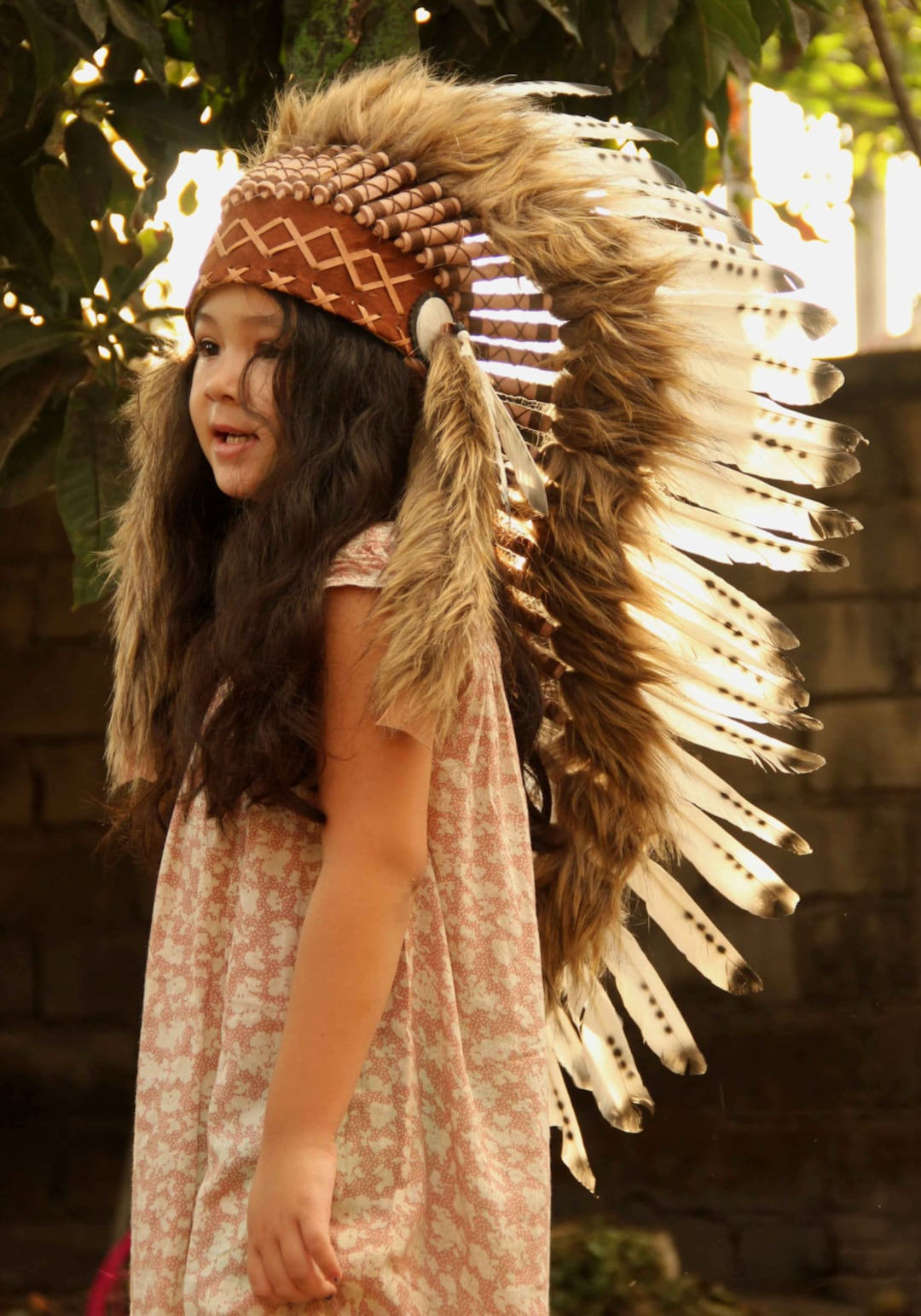 Kids Feather Headdress: Native American Style Warbonnet (5-8 Years within Feather Headband Template 3-8 Inches For Kids