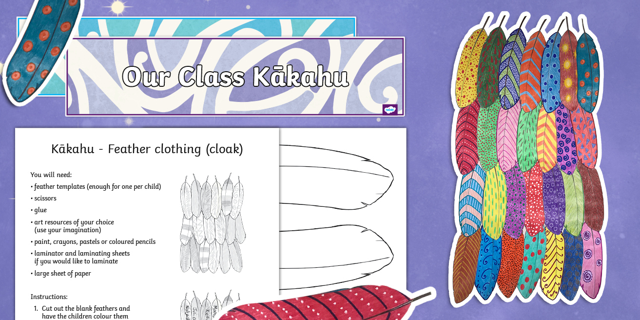 Korowai Feather Template: Collaborative Art Activity pertaining to Feather Template For Korowai