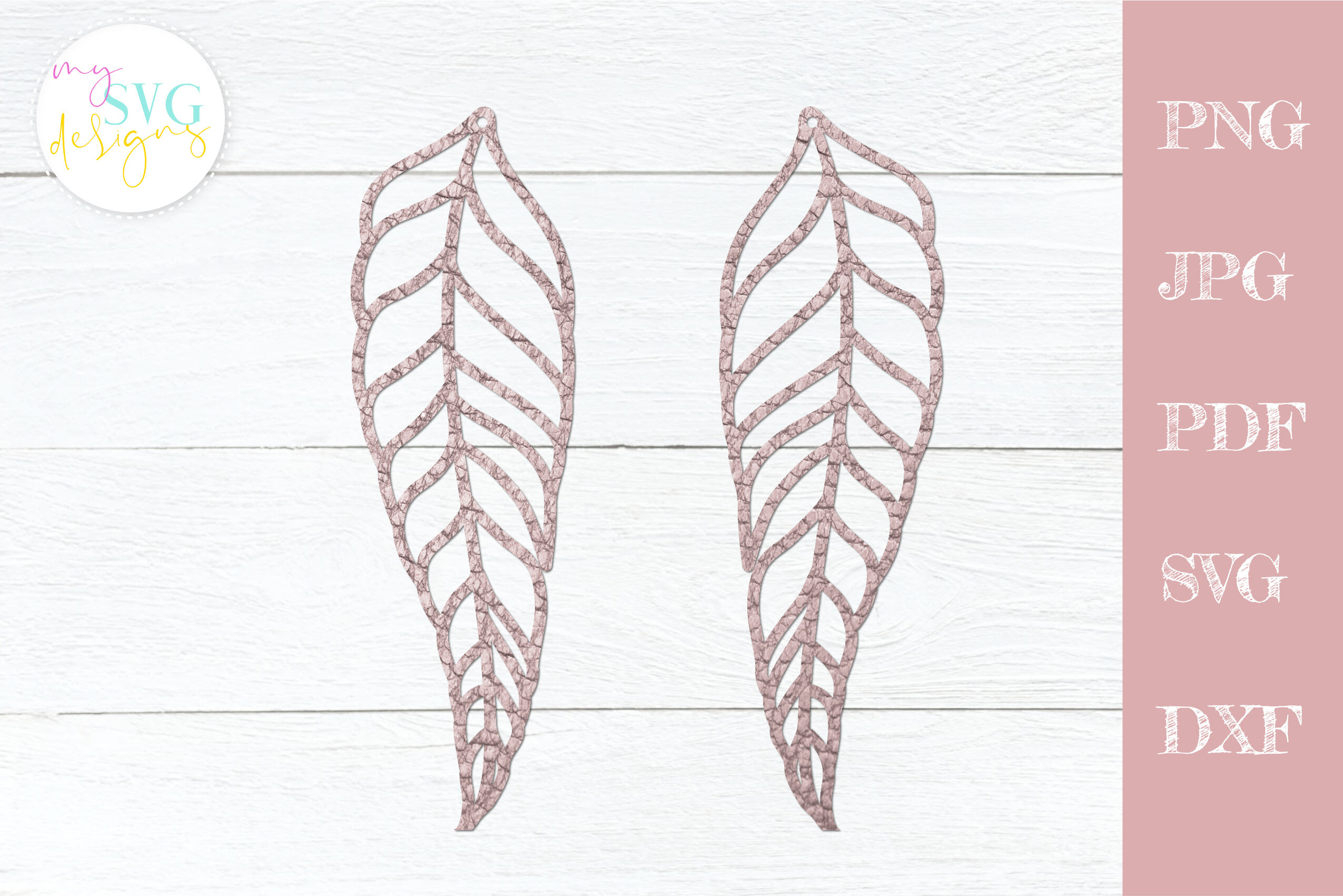 Leather Earrings Svg, Feather Earring Svg, Earring Template Svg with Feather Leaf Earring Template
