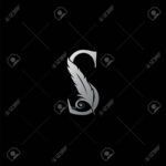 Luxury Feather Letter S Logo Icon. Monogram Logo Template Design Within Feather Monogram Template