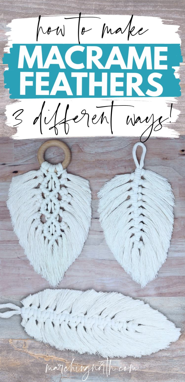 Macrame Feather Diy (3 Different Patterns!) | Marching North intended for Printable Macrame Feather Template