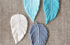 Macrame Feather Tutorial And Ideas for Diy Printable Macrame Feather Template