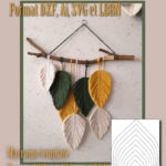 Macrame Leaf Cutting Template   Etsy Uk Pertaining To Printable Macrame Feather Template