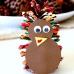 Make A Pinecone Turkey Craft With Our Free Printable!   Momdot Pertaining To Turkey Pinecone Craft Template