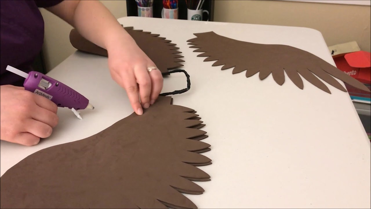 Making Simple Craft Foam Wings within Craft Foam Feather Template