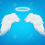 Mockup Of White Feathers Angel Wings With Glowing Holy Nimbus Intended For Feather Wing Template