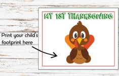 My First Thanksgiving Footprint Craft, Printable Handprint Art intended for Turkey Footprint Template