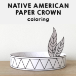Native American Headband Feathers Paper Crown Printable Coloring Within Indian Feather Headband Template