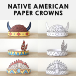 Native American Headbands Feathers Paper Crowns Printable Coloring With Regard To Printable Feather Template For Indian Headbands
