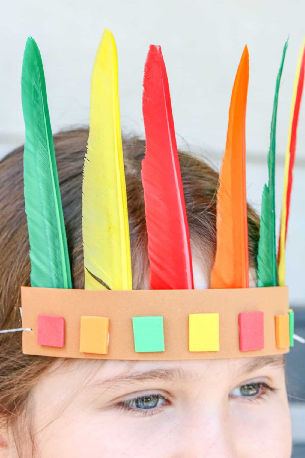 Native American Headdress Craft For Kids - Made With Happy for Quick Printable Color Feather Indian Headband Template