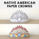 Native American Headdress Feathers Paper Crowns Printable Coloring For Free Printable Indian Feather Template